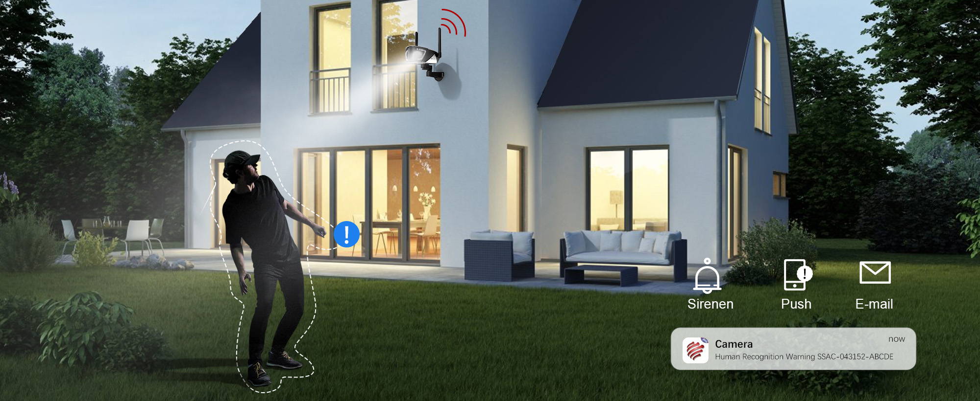 Ctronics 4MP Dual Lens Wired WiFi Outdoor Security Camera